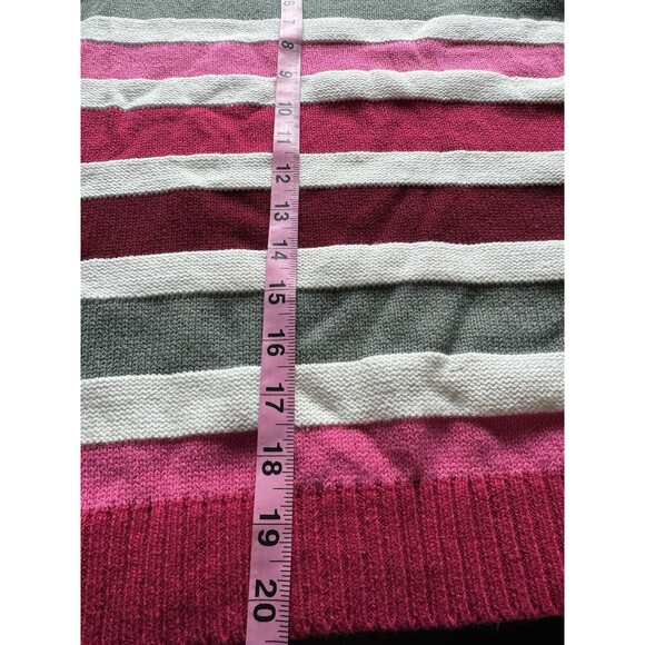 Loft Women’s Petite Striped Honeycomb Stitch Holiday Winter Sweater Size MP - Picture 7 of 7